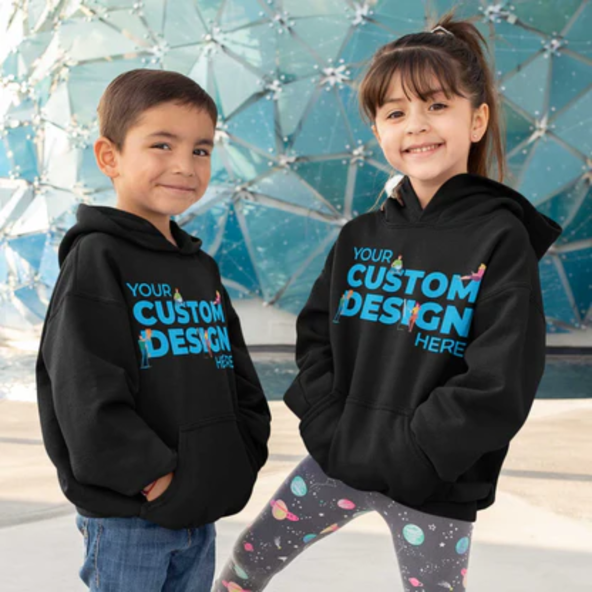 CUSTOM BLACK KIDS' HOODIES | DESIGN YOUR OWN YOUTH SHIRTS